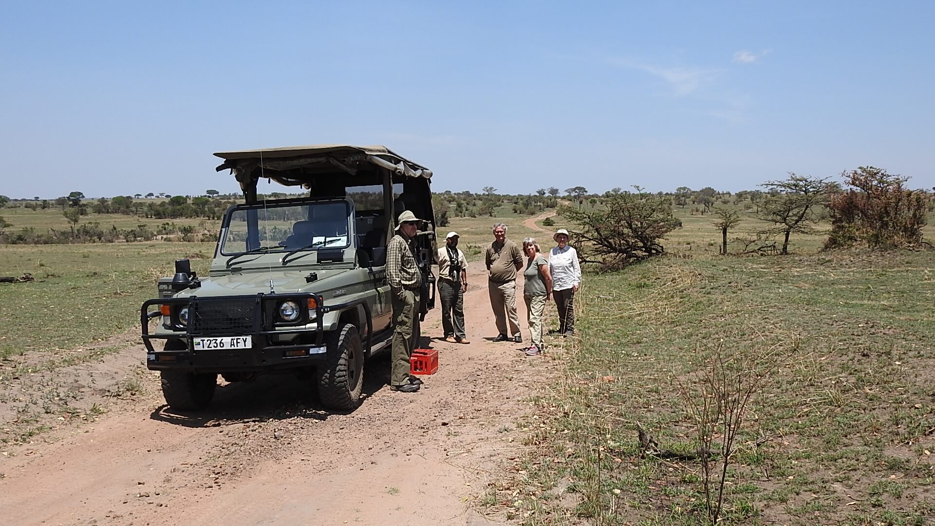 Stephen with guests in The Serengeti